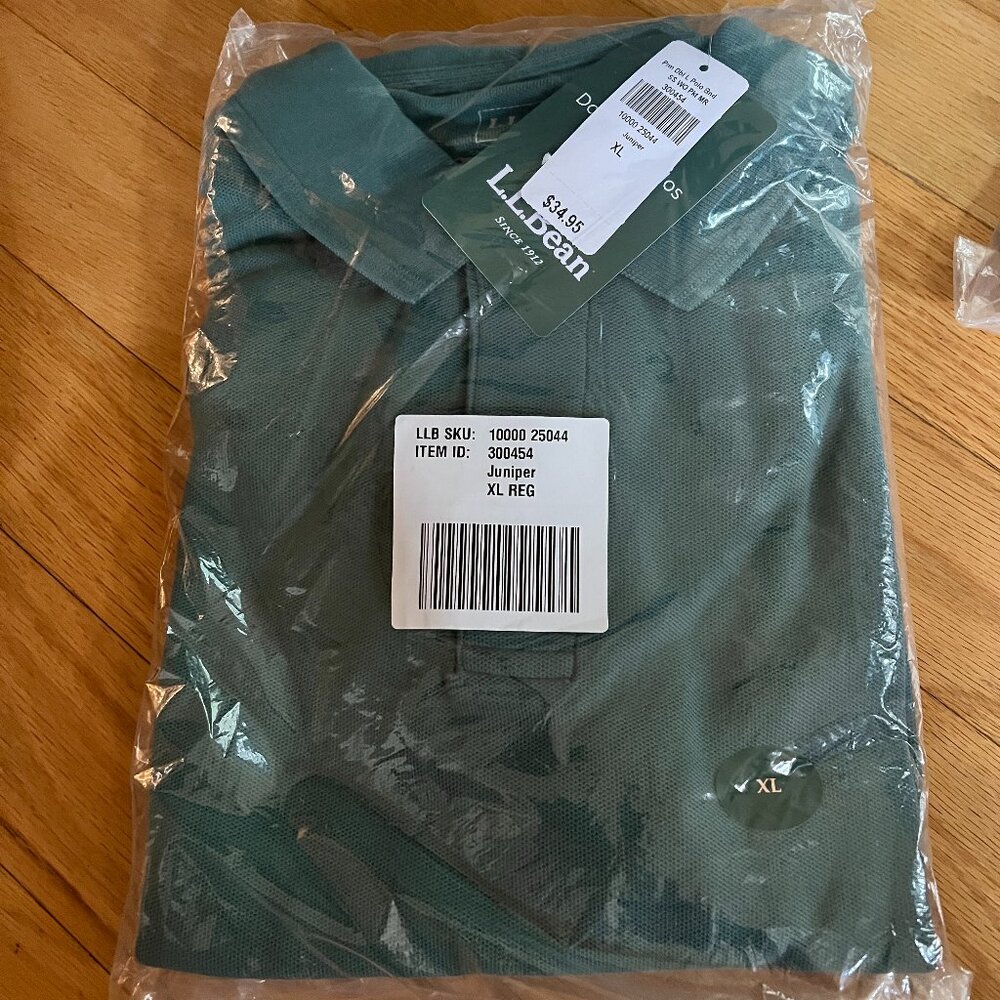 NWT Men's XL Reg L.L. Bean Polo-Juniper Color